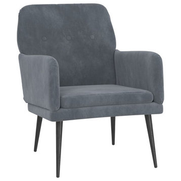 vidaXL Accent Chair Single Sofa Side Chair for Living Room Dark Gray Velvet
