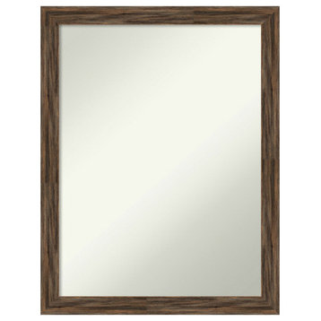 Regis Barnwood Mocha Narrow Non-Beveled Wood Bathroom Mirror - 20.5 x 26.5 in.