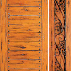 Knotty Alder Exterior Prehung Door with One Sidelite, Flush - Front Doors