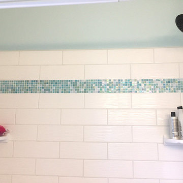 Outdated Traditional Bathroom Updated to Mediterranean Style