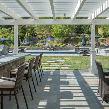 My Houzz: A Family Backyard for Dining, Relaxing, Swimming and Playing