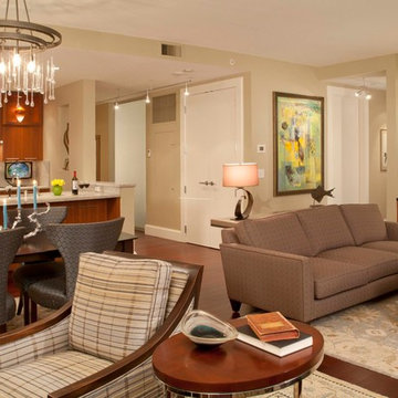 Seattle Waterfront Kitchen, Dining and Living Rooms
