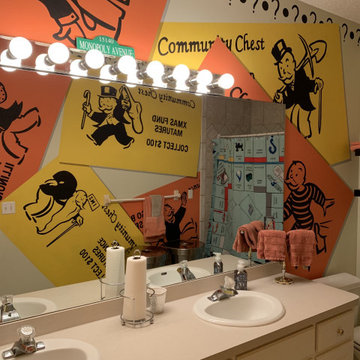 Monopoly Game Hand Painted Murals in Lower Level by Tom Taylor of Mural Art LLC