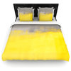 CarolLynn Tice "A Simple Abstract" Duvet Cover, Yellow, Gray, Twin, 68"x88"