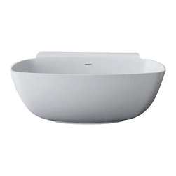 ADM Bathroom Design - ADM Round Freestanding Bathtub, Glossy White, 62.2" - Bathtubs