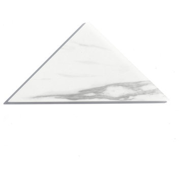 Nature 7 in x 7 in Glass Triangle Tile in Carrara White