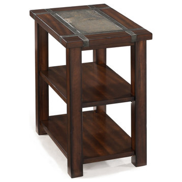 Emma Mason Signature Meridith Rectangular Chairside End Table in Cherry and Slat