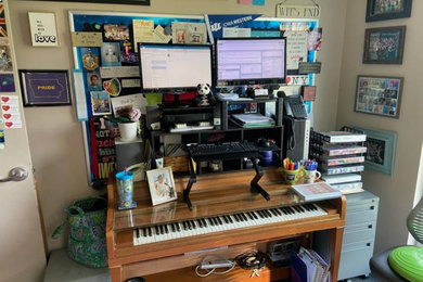 Mid-sized eclectic freestanding desk home office photo in Omaha