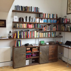 Caterina Scaffolding & Steel Pipe Shelving, Desk & Storage with Vintage Doors - Display & Wall Shelves