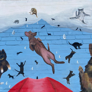 Raining Cats and Dogs Veterinary Clinic Mural