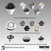 Karran Farmhouse/Apron-Front Quartz 34" Double Offset Bowl Sink, Concrete