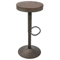 LumiSource Dakota Barstool, Antique And Brown, Set of 2