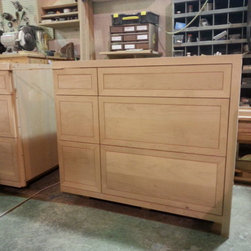 Asian Blue Kitchen Island - Kitchen Cabinetry