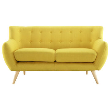 Remark Upholstered Fabric Loveseat, Sunny