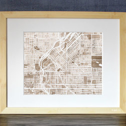 Denver Colorado Watercolor Maps - Artwork