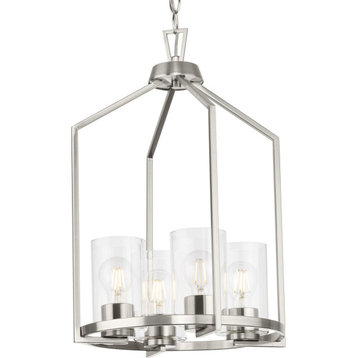Goodwin Collection 4-Light Brushed Nickel Modern Farmhouse Hall and Foyer Light