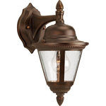 Progress - Progress P5862-20 Westport - One Light Outdoor Wall Lantern - Add a touch of rustic appeal and classic styling with beaded detailing in the Westport CFL collection. clear seeded glass compliments the durable powder coat finish in die-cast aluminum frames. 1-Light wall lantern.