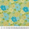 Green and Blue Large Flowers Leaves Outdoor Indoor Upholstery Fabric By The Yard