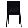 Leisuremod Weave Mace Indoor Outdoor Patio Chair, Set of 2, Black