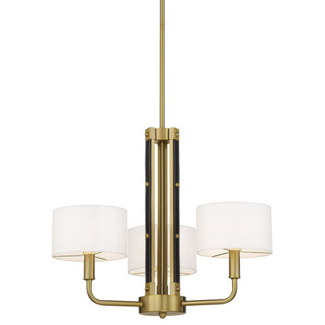 Minka Lavery 2783 Chelsea 3 Light 22"W Robin Baron Chandelier - Soft Brass