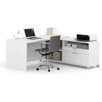 Bestar Pro-Linea L-Desk, White