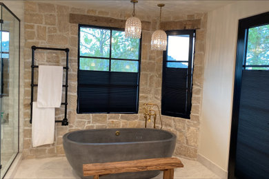 Inspiration for a mid-sized contemporary master bathroom remodel in San Diego
