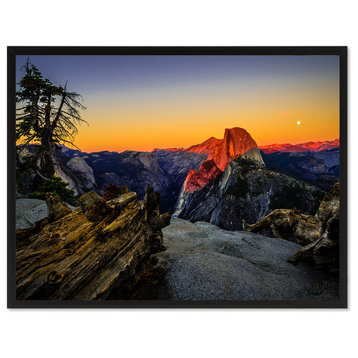 Half Dome California Landscape Photo Print on Canvas with Picture Frame, 13"x17"