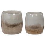 Uttermost - Tinley Bowls, Set of 2 - Handcrafted from blown glass, these bowls feature an ombre finish of gray, black and bronze with an iridescent glaze to complete the unique look. Sizes: Sm-7x7x7, Lg-9x9x9