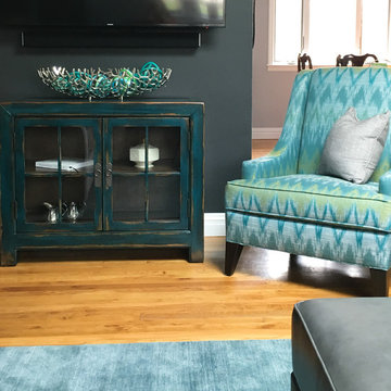 Blue and Grey Living Room