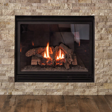 Stone fireplace