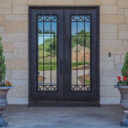 Classical Wrought Iron Double Doors - Front Doors