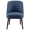 Madison Park Dining Chair Modern Bexley Rounded Back Padded Side Chair, Blue