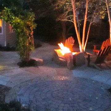 Rose Arbor with a Fire Pit Glow
