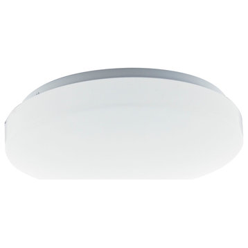 11" Acrylic Round Flush LED Light Fixture, CCT Select, White, 120V