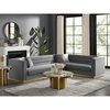 Inspired Home Mathis Sofa, Upholstered, Gray Velvet