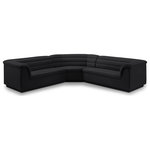 Meridian Furniture - Cascade Upholstered Modular Sofa, Black, Velvet, Corner Sectional - Give your room a much-needed rehab when you bring home this Cascade velvet modular sectional. The elegantly attention-grabbing design features a modern profile with curved arms deep horizontal channel tufting, so it wows from all angles. Upholstered in rich black velvet, this seat quickly becomes everyone's favorite spot for curling up with a good book or smart device. Thick foam padding ensures a cozy, body-hugging experience. while you watch TV or just relax.