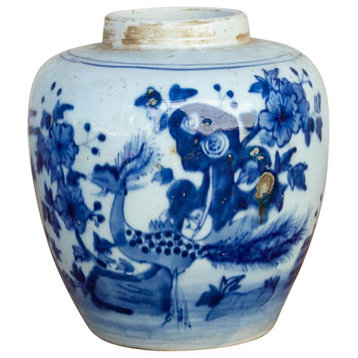 Bold Lapis Blue and White Chinese Vase