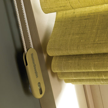 Vignette® Tiered™ Modern Roman Shades raised