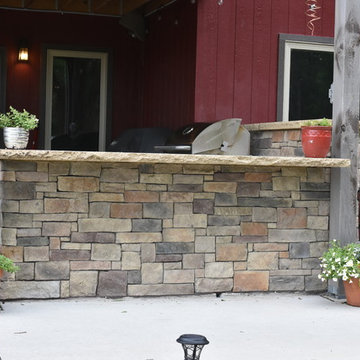Buffed Limestone Outdoor Kitchen