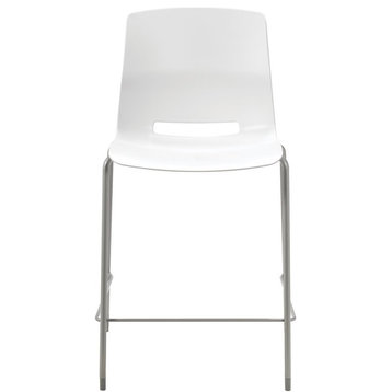 Olio Designs Lola 25" Plastic Stackable Counter Stool in White
