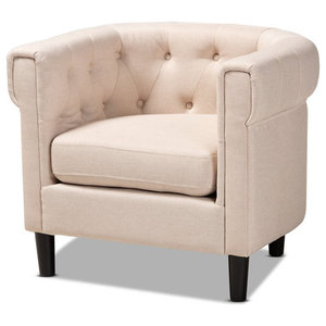 This contemporary twist on the classic arm chair features a solid rubber wood frame. houzz