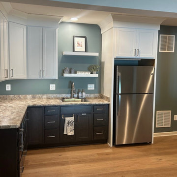 Basement remodel in Frederick with a kitchenette