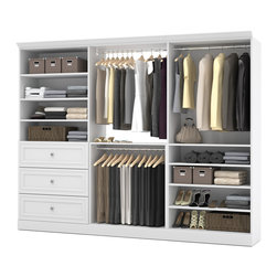 Versatile by Bestar 108'' Classic Kit in White - Closet Organizers