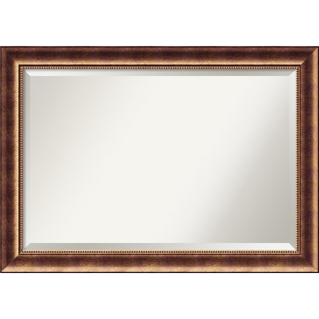 Manhattan Bronze Beveled Wood Bathroom Wall Mirror - 41.5 x 29.5 in.