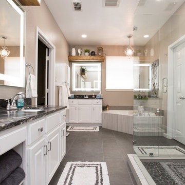 Master Bathroom | Expand Shower | New Tile Floors and Leather Granite Countertop
