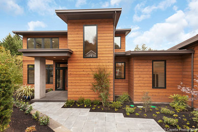 Inspiration for a contemporary exterior home remodel in Portland
