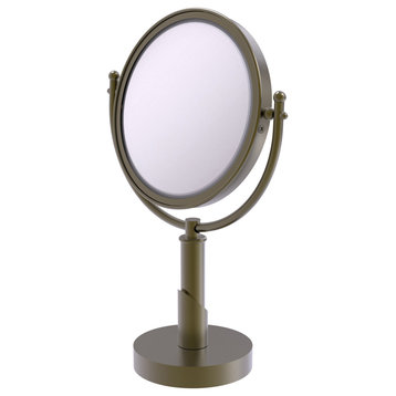 Soho 8" Vanity Top Make-Up Mirror 3X Magnification, Antique Brass