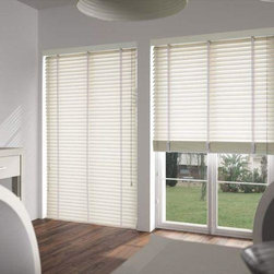 American Blinds Signature Wood Blinds in Almost White - Venetian Blinds