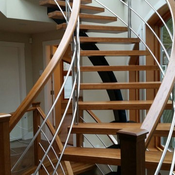 Curved Central Stringer Stair