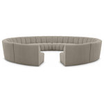 Meridian Furniture - Infinity Black Boucle Fabric Upholstered Arc Shaped Modular Sectional, Brown, 12-Piece, Arc-Shaped - Mix and match this Infinity boucle fabric modular chair with other items in the Infinity collection to find the best possible seating solution for your gang. Rich taupe boucle fabric feels welcoming and soft to the skin, so you stay seated comfortably for the big game or while watching your favorite programs. Deep channel tufting adds to the longevity and durability of this modular chair while giving it texture.